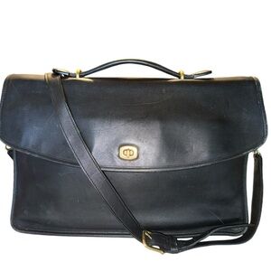 VTG Coach 5265 Lexington Leather Messenger Bag Shoulder Briefcase Black Laptop